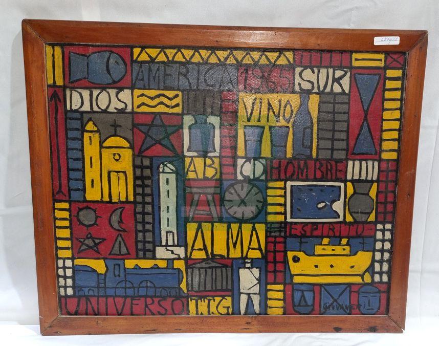 LOTE 038 CUADRO CON MARCO FIRMADO GIOVANETTI